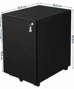 Merkloos Luxe Stalen Ladeblok Op Wielen - Met Slot - Verrijdbare Archiefkast Kantoor Kast - Mobiele Hangmap Bureau Kast - Afsluitbaar - 3 Laden - Zwart -Parker IM Vibrant Ring Shop 550x550 766