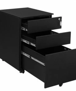 Merkloos Luxe Stalen Ladeblok Op Wielen - Met Slot - Verrijdbare Archiefkast Kantoor Kast - Mobiele Hangmap Bureau Kast - Afsluitbaar - 3 Laden - Zwart -Parker IM Vibrant Ring Shop 550x550 767