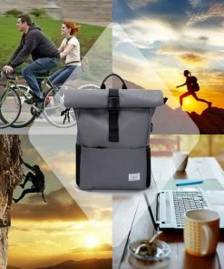 Caliyo Massi Miliano Roll-top Rugzak Unisex 15.6"inch Grijs - (3015-25) - -Parker IM Vibrant Ring Shop 550x550 84