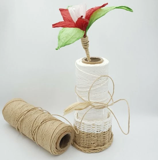 Bau Mart Un Ko ECO Wit Papier Touw Koord Twijnen - 100M - 2mm - Voor Cadeauversiering, Tassen, Hoeden, Borduurwerk, Knutselen, Natuurlijk En Duurzaam Papiergaren - Hobby DIY Koord 9 Bau Mart Un Ko ECO Wit Papier Touw Koord Twijnen - 100M - 2mm - Voor Cadeauversiering, Tassen, Hoeden, Borduurwerk, Knutselen, Natuurlijk En Duurzaam Papiergaren - Hobby DIY Koord - Afbeelding 9