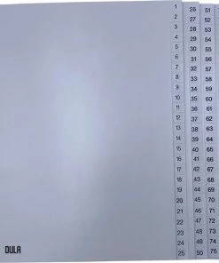 DULA Tabbladen Plastic - 1 Tot 100 - A4 - 23 Gaten