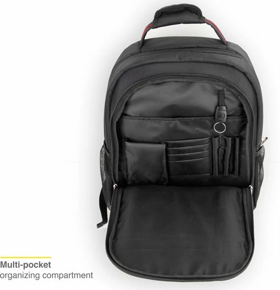 Accezz Rugzak 18L - Laptoptas 15.6 Inch - Schooltas Met Handige Opbergvakken - Dames, Heren, Jongens, Meisjes - Zwart 4 Accezz Rugzak 18L - Laptoptas 15.6 Inch - Schooltas Met Handige Opbergvakken - Dames, Heren, Jongens, Meisjes - Zwart - Afbeelding 4