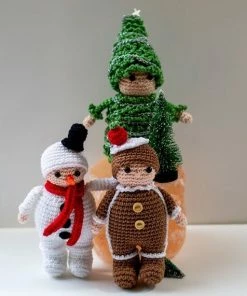 Wolcafé Haakpakket Kerstboom-, Sneeuwpop- En Gingerbread Mannetjes