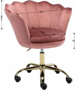 WAHSON OFFICE CHAIRS Wahson Bureaustoel Van Fluweel, Draaistoel Met Wielen, Computerstoel, In Hoogte Verstelbaar, Bureaustoel Voor Slaapkamer/wastafel, Roze -Parker IM Vibrant Ring Shop 550x576 4