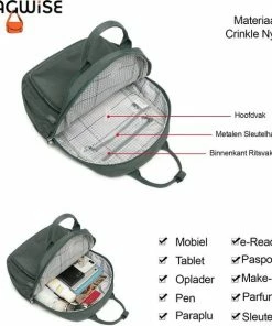 Bagwise® Rugzak - Rugtas - 10 Lt - Dames - Heren - (CR1248) Groen -Parker IM Vibrant Ring Shop 550x578 3