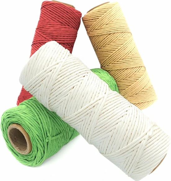 Bau Mart Un Ko ECO Wit Papier Touw Koord Twijnen - 100M - 2mm - Voor Cadeauversiering, Tassen, Hoeden, Borduurwerk, Knutselen, Natuurlijk En Duurzaam Papiergaren - Hobby DIY Koord 7 Bau Mart Un Ko ECO Wit Papier Touw Koord Twijnen - 100M - 2mm - Voor Cadeauversiering, Tassen, Hoeden, Borduurwerk, Knutselen, Natuurlijk En Duurzaam Papiergaren - Hobby DIY Koord - Afbeelding 7