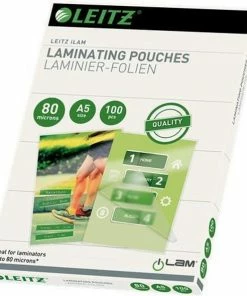 Leitz Lamineerhoezen Voor Warm Lamineren - Voor A5 Documenten - 2X80 Eva (Ethyl Vinyl Acetaat) - 80 Micron - 100 Stuks