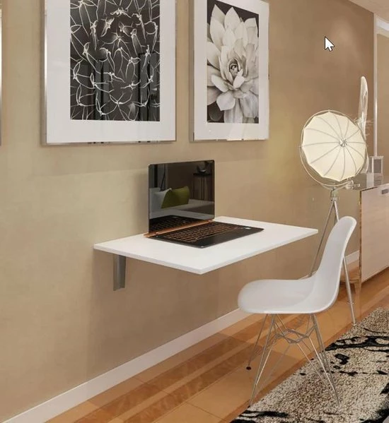 Beckenbau - Wandtafel Inklapbaar - Klaptafel - Inklapbare Tafel - 90x60cm - Recht - Wit 1 Beckenbau - Wandtafel Inklapbaar - Klaptafel - Inklapbare Tafel - 90x60cm - Recht - Wit