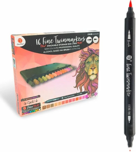 LBB Twinmarkers Rood - 16 Stuks - Professionele Copic Markers - Alcohol Markers - Aquamarkers - Stiften 1 LBB Twinmarkers Rood - 16 Stuks - Professionele Copic Markers - Alcohol Markers - Aquamarkers - Stiften