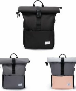 Caliyo Massi Miliano Roll-top Rugzak Unisex 15.6"inch Grijs - (3015-25) - -Parker IM Vibrant Ring Shop 550x619