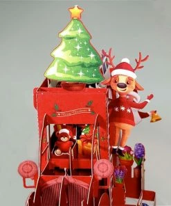 Popcards.nl Popcards Popup Kerstkaarten – Kerstkaart Vrolijke Kerstman Citroën 2CV Eend Auto Sneeuwpop Cadeautjes Pop-up Kaart 3D Wenskaart -Parker IM Vibrant Ring Shop 550x651