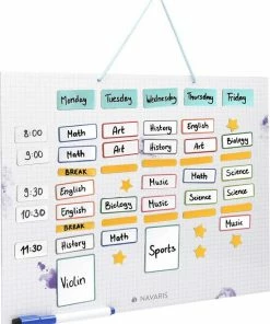 Navaris Magnetische Weekplanner - 40 X 32 Cm - Inclusief 115 Stickers En Stift - Uitwisbare Familieplanner - Magneetbord - Wit -Parker IM Vibrant Ring Shop 550x682 1