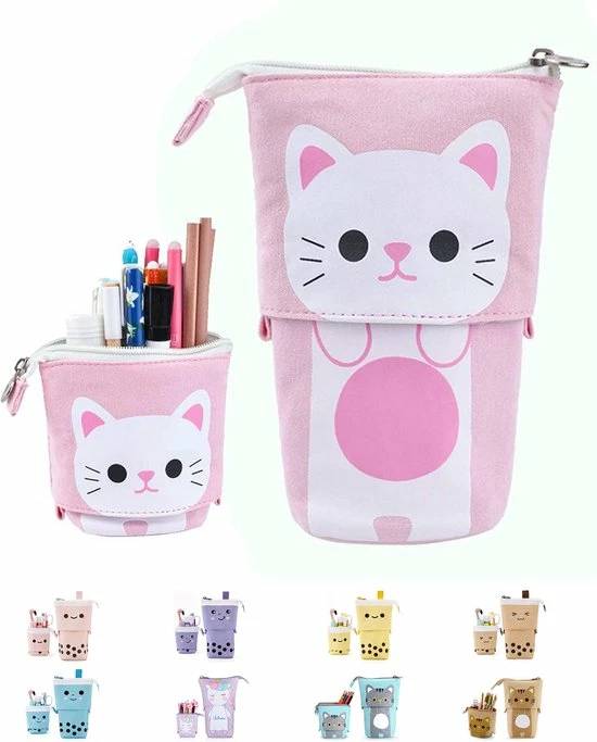 LIXIN Staande Etui - Roze Kat - Pennenzak Voor Jongens En Meisjes - Canvas - Linnen - School Etui - Staande Etui Voor Kinderen En Volwassenen - School - Terug Naar School - Back To School - Leuke Telescopishe Pennenhouder - Leuk Etui - Gift - Cadeau 1 LIXIN Staande Etui - Roze Kat - Pennenzak Voor Jongens En Meisjes - Canvas - Linnen - School Etui - Staande Etui Voor Kinderen En Volwassenen - School - Terug Naar School - Back To School - Leuke Telescopishe Pennenhouder - Leuk Etui - Gift - Cadeau