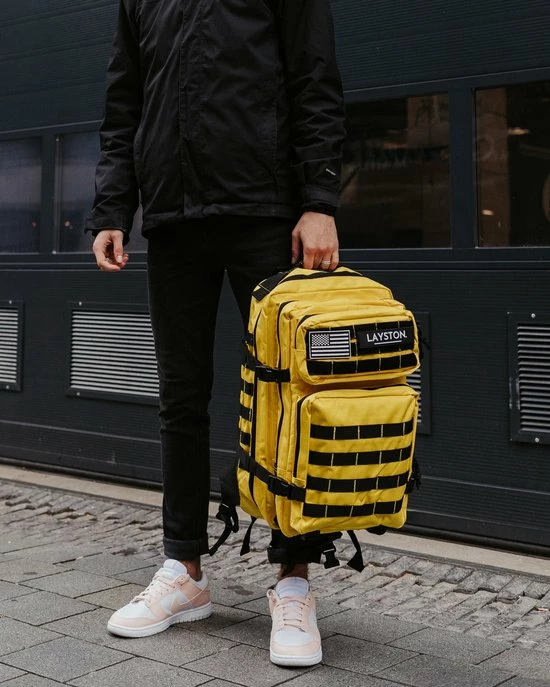 Layton LAYSTON. - 45L Sport School Werk Rugtas - Sport Rugzak - Tactical Backpack - Waterafstotend - Geel 12 Layton LAYSTON. - 45L Sport School Werk Rugtas - Sport Rugzak - Tactical Backpack - Waterafstotend - Geel - Afbeelding 12