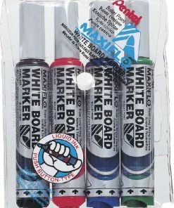 Viltstift Pentel MWL5M Maxiflo Whiteboard Assorti 3mm 4stuks