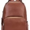 Merkloos Bostanten | Lederen Rugzak | Casual Reistas | Handtas | College Tas | Luxe Uitvoering | Met Trolley Sleeve | Multi- Compartiment | Met Ruimte Voor Tablet En Laptop | Damestas | Leer | Cognac