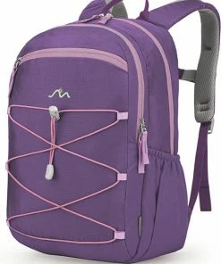 Merkloos 16L -Multifunctionele Kinderrugzak - Waterafstotend - Unisex - Verstelbaar - Met Flessenhouder - School Rugzak - Camping Tas - Paars