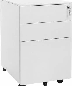 Hoppa! Ladeblok Met Afsluitbare Lade - Metaal - 3 Lades - Wit