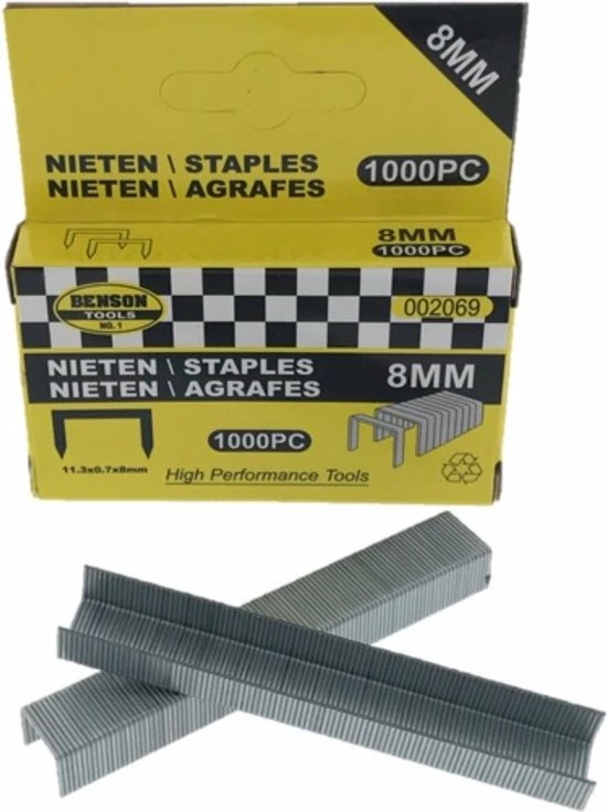 Benson Tools Nieten Voor Tacker (1000 Stuks) 1 Benson Tools Nieten Voor Tacker (1000 Stuks)