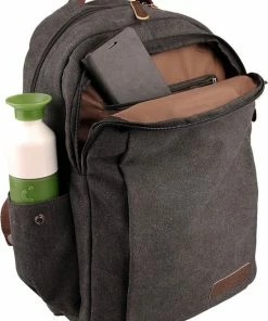 Yakfield - Rugzak - 20 Liter – Casual Model - Kado - Heren - Geschikt Voor Laptop - Handbagage- Schooltas - Zwart Antraciet Grijs- Vintage Canvas Katoen – Heren En Dames - 44 X 30 X 15 Cm - Pukkel -Parker IM Vibrant Ring Shop 550x750