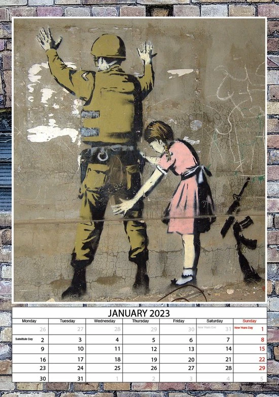 Dream Banksy Kalender 2023 A3 3 Dream Banksy Kalender 2023 A3 - Afbeelding 3