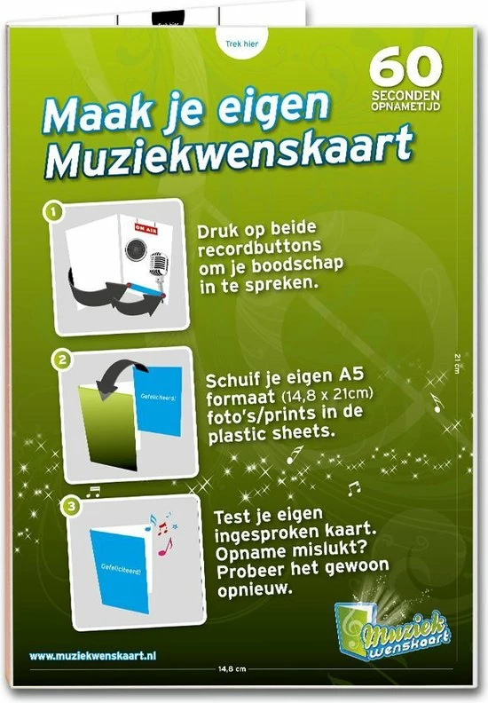 Muziekwenskaart.nl Muziekwenskaart 60 Seconden - Zelf Opneembaar - Spreek Je Eigen Boodschap In 1 Muziekwenskaart.nl Muziekwenskaart 60 Seconden - Zelf Opneembaar - Spreek Je Eigen Boodschap In