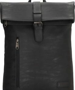 Enrico Benetti Rotterdam 66598 Laptop Rugzak / Businesstas Rolltop Rugzak 15" Laptopvak - Zwart